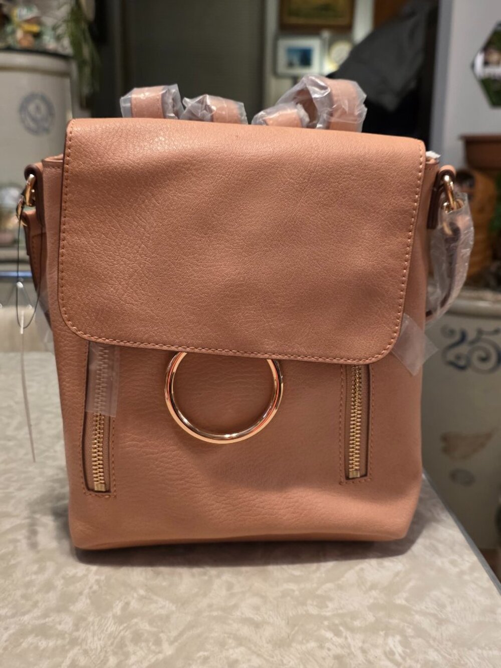 NWT Lauren Conrad Blush Backpack Shoulder Purse